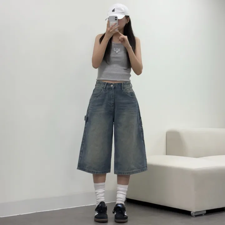 [카펜더버뮤다🐰/숏&롱/~2XL] 아일렛 카펜더 5부 7부 버뮤다 데님 숏팬츠 여름반바지 기장선택 남녀공용 하체커버 빅사이즈 (5Col) 상세 이미지 23
