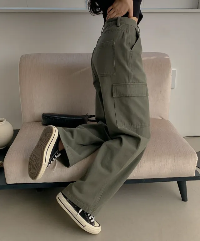 [1만5천장돌파🤎11컬러] 카고 코튼 팬츠 (와이드팬츠,카고팬츠,코튼팬츠,면바지,카고와이드팬츠,사계절,겨울바지)