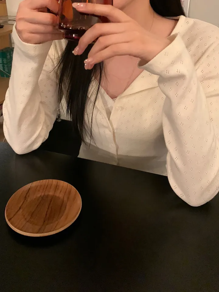 [ 3천장돌파 ] 펀칭가디건 크롭 라운드 가디건 루즈핏 레드가디건 빨간가디건 라운드넥가디건 빈티지가디건 상세 이미지 39