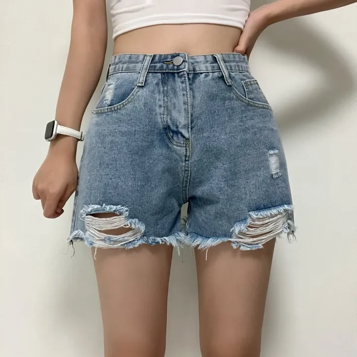 [색감+핏예쁨!/가성비갑] 트임 하이웨스트 여름 데님숏팬츠 반바지 청반바지 상세 이미지 8