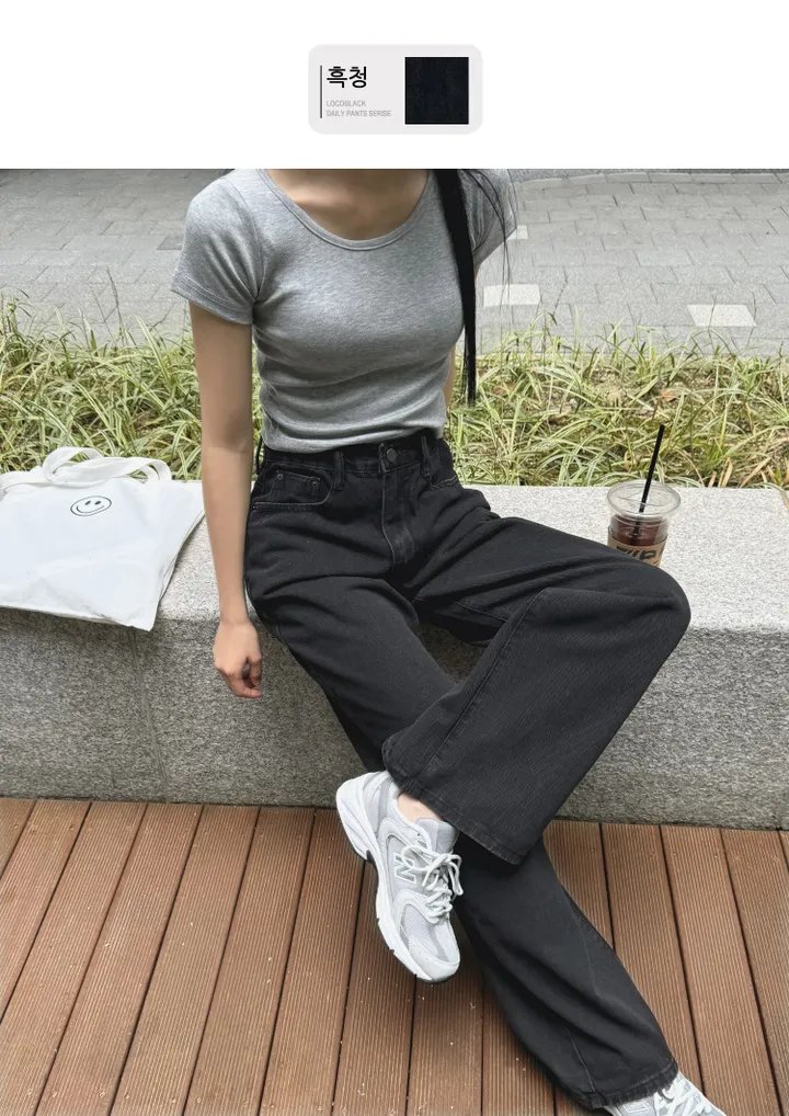 [3단기장/~2XL/6color/핫아이템]노수선와이드기획데님팬츠 상세 이미지 78