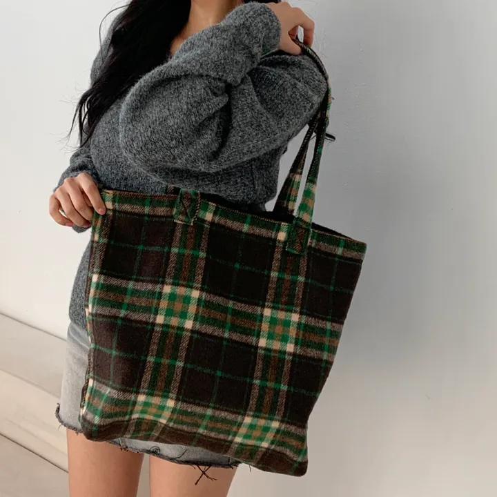 🌼2color🌼 윈터 체크 에코백🚚당일출고🚚 (그린, 네이비) 크리스마스, 연말파티, 겨울신상⛄︎ 상세 이미지 32