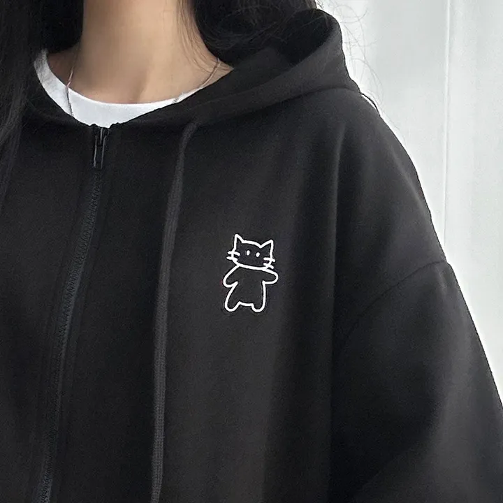 냥냥이 백레터링 오버핏 후드집업 ✔️후드집업 후드 집업 오버핏후드집업 캐릭터 뒷나염 교복후드집업 학생후드집업 빅사이즈 상세 이미지 22