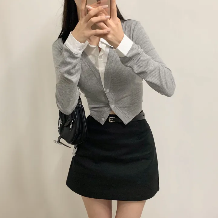 [벨트 SET] 미우 베이직 미니스커트 / 치마 속바지O 데이트룩 하객룩 나들이룩 모던 봄 스커트 미니멀 상세 이미지 13