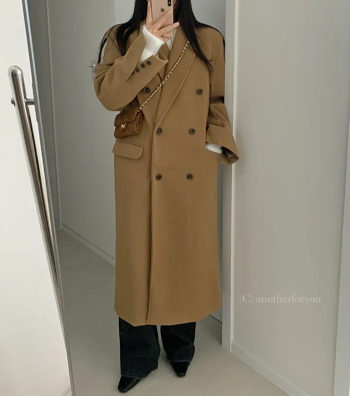 클래식 울 테일러드 더블 롱 코트 2col : 어나더포유 상세 이미지 17