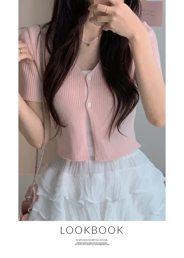 [반팔&긴팔 ver.] 💞꼬옥 소장 - 4계절 내내 활용! 데잇 투버튼 골지 가디건 상세 이미지 2