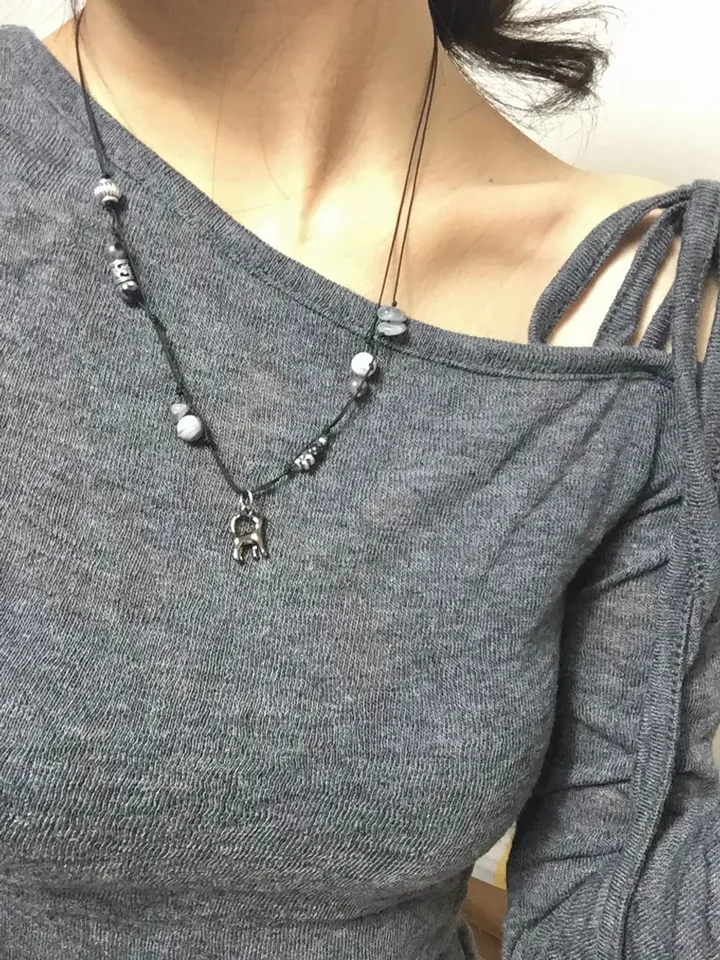 [자체제작] [주문폭주] ❥❥ Dark matter  Necklace (Cat Ver.) 고양이 원석 목걸이 상세 이미지 16