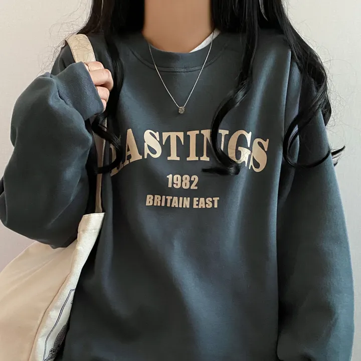 [데일리/기모] 헤이스팅 레터링 오버핏 맨투맨 상세 이미지 7