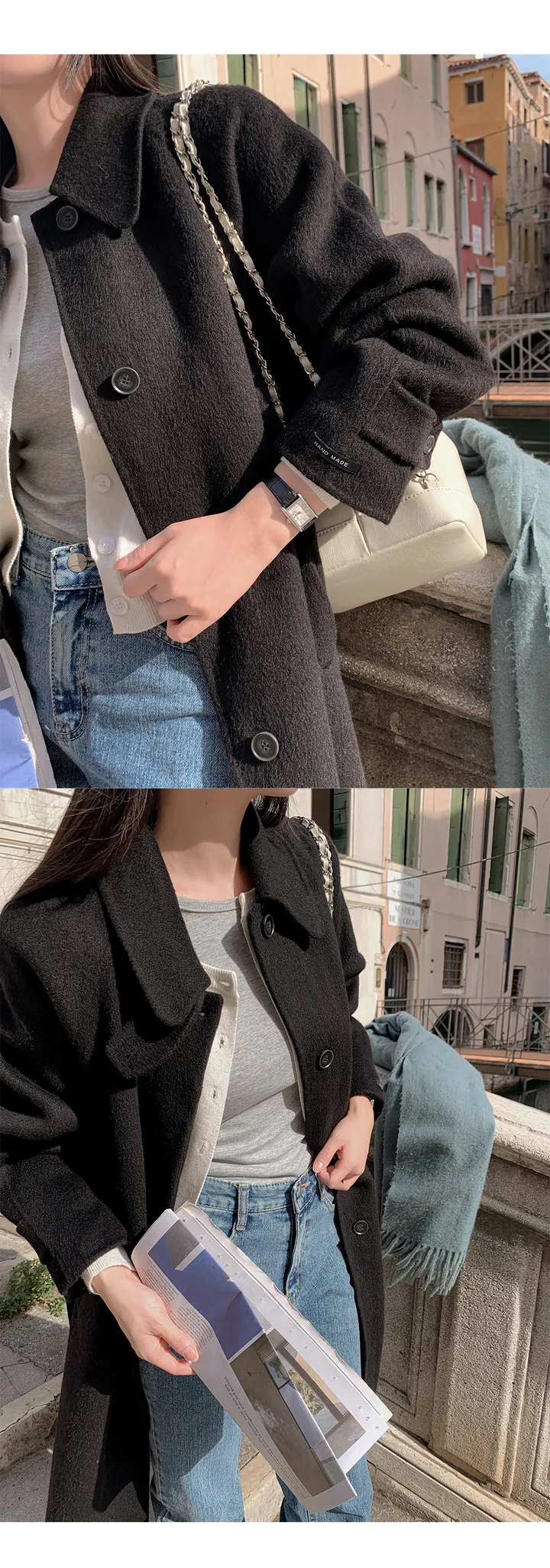 [자체제작/3천장돌파/S-L]마벨 프리미엄 히든단작 울 핸드메이드 하프 코트 상세 이미지 115
