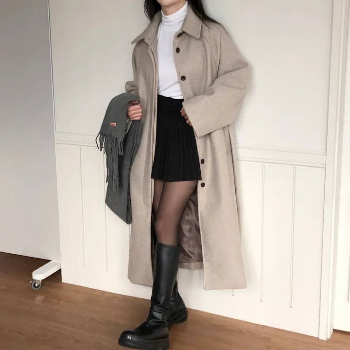 [백화점퀄리티!핏보장🖤]국내제작 탄탄 오버핏 허리끈 싱글 롱코트 4color 상세 이미지 12