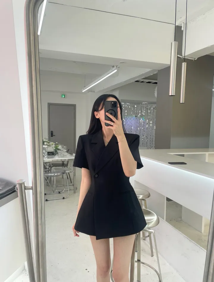 [무조건‼️/여름하객룩/체형보정] 반팔 랩 라인 자켓 3color 상세 이미지 15