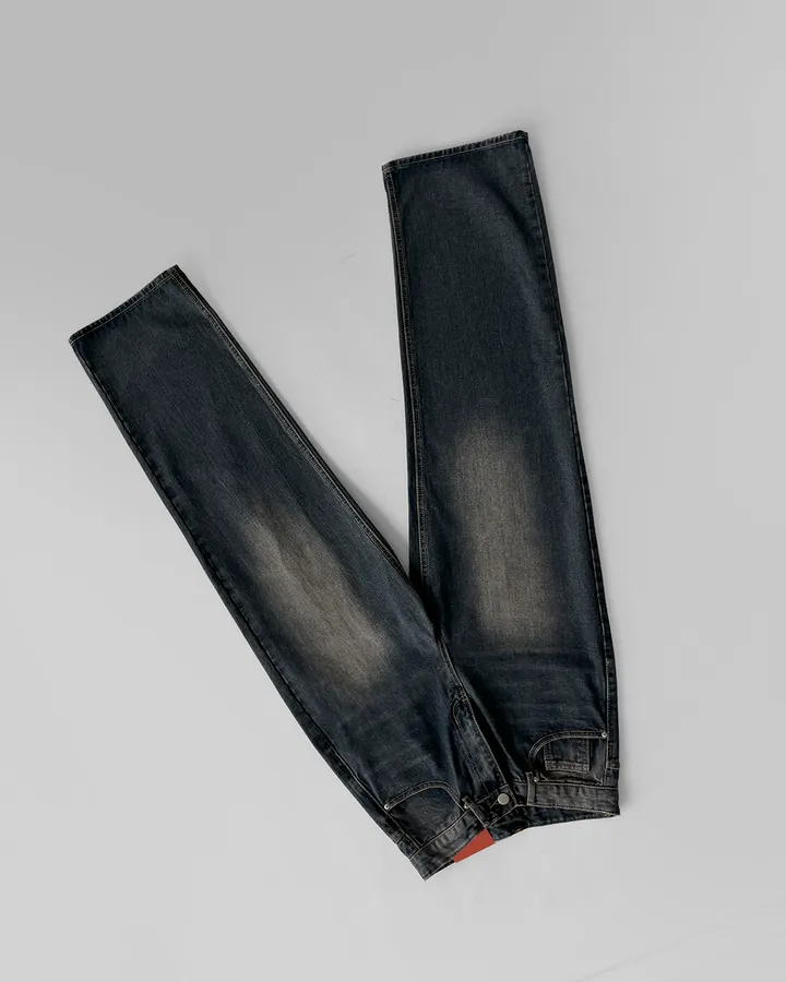 [3기장/~3XL] 스모크 워싱 와이드 정핏 일자 캐쥬얼 데일리 데님 팬츠 바지 상세 이미지 8