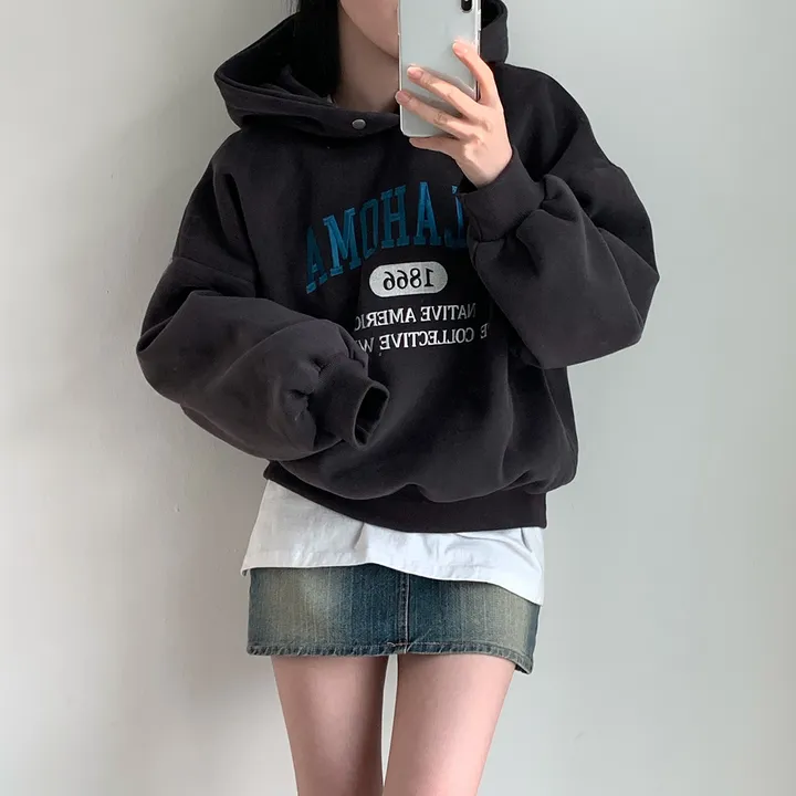 [대박핏보장✨/98%만족/진그레이 당일출고!] 자체제작 #크치Made 꿈에 나온 핏, 오클라호마 1866  양기모 맨투맨 긴팔 후드티 ; 5컬러 상세 이미지 73