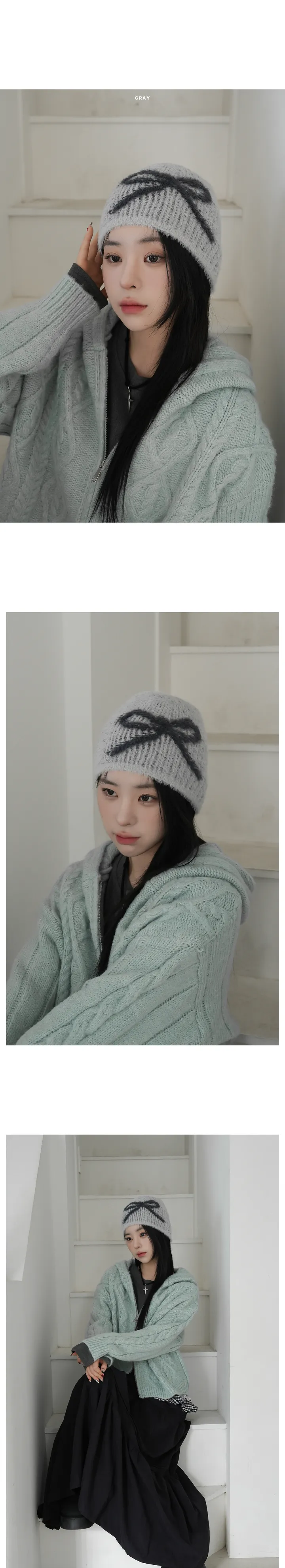 메이소 앙고라 리본 비니 상세 이미지 3