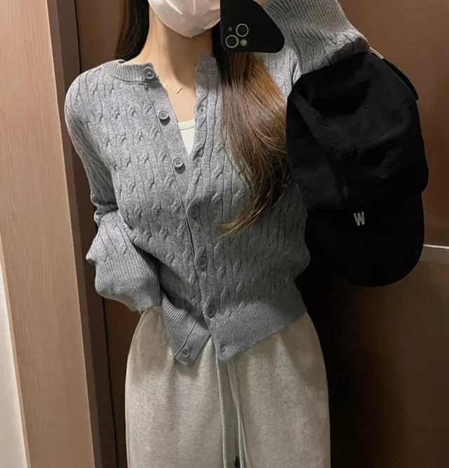 [고퀄/늘어짐X] 꽈배기 니트 케이블 데일리 가디건 상세 이미지 14