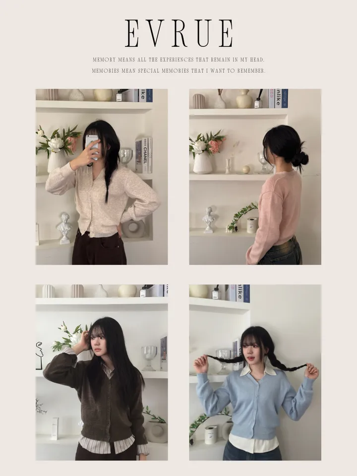 {✩봄 신상 / 넉넉 여리핏✩} 🌸팔뚝살 커버 맛집🌸 파스텔 니트 브이넥 가디건 상세 이미지 4