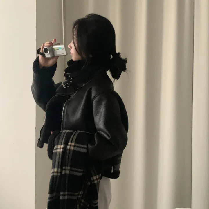 [이번주최저가!/🤎루즈핏] 샌드 양털 하이넥 크롭 무스탕 숏자켓 - 2color 상세 이미지 26