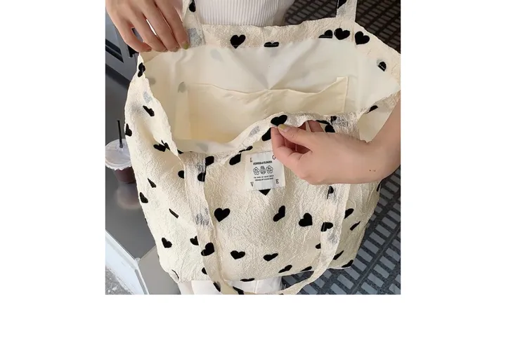 세아마켓 하트 은은펄 에코백 끈파우치 보조가방 천가방 상세 이미지 8
