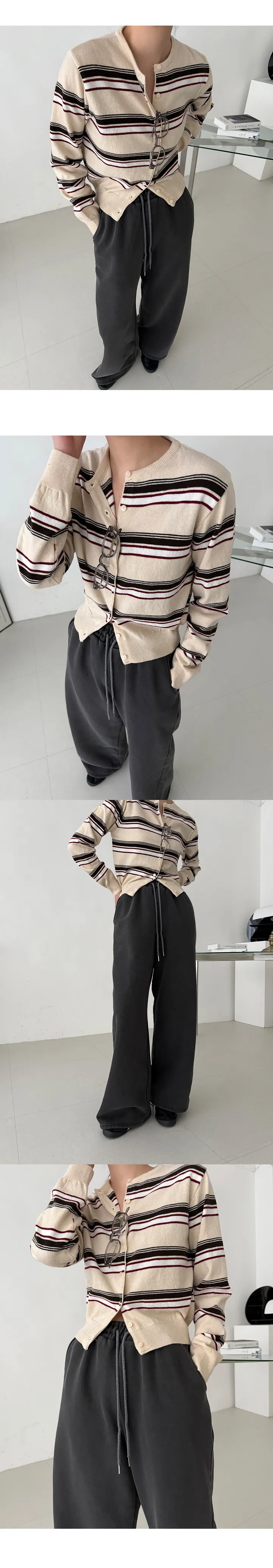 [봄 가디건🌸] 테이버 스트라이프 울 가디건 상세 이미지 20