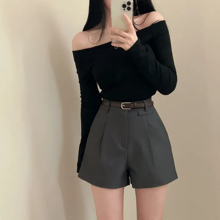 [데일리/벨트SET] 코지 원핀턱 벨트 슬랙스 숏팬츠 상세 이미지 8