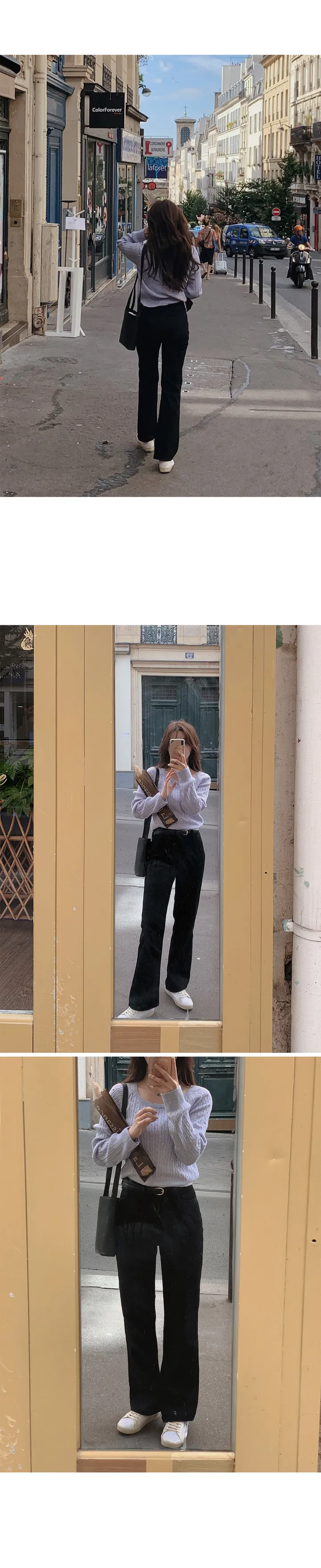 [🖤핏보장] 프리미엄 세미부츠컷 블랙진 (+베이직/롱ver) - 4 size (SLOWMADE/자체제작/부츠컷/인생데님/난스판/키작녀바지/블랙데님/사이즈세분화) 상세 이미지 40