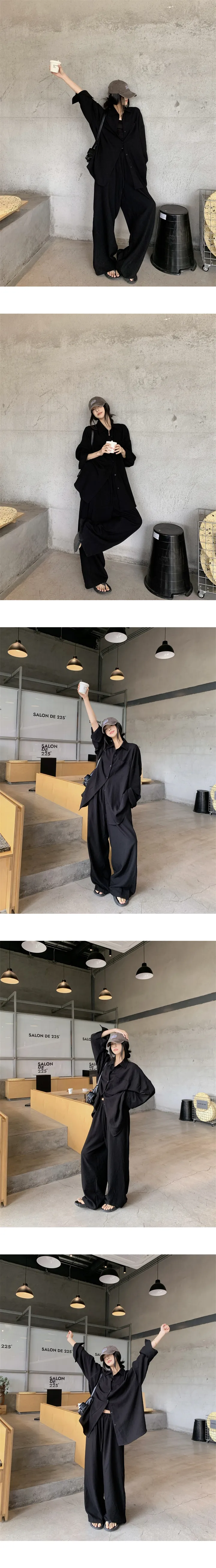 [강추❣️남여공용] 라보 루즈핏 셔츠+와이드팬츠 세트 상세 이미지 4