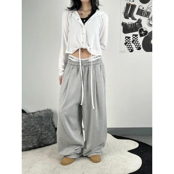 기모선택❤️[UNISEX/기획특가/4size!]올데이 원턱 라인 루즈 와이드 트레이닝 팬츠(2color) 상세 이미지 30