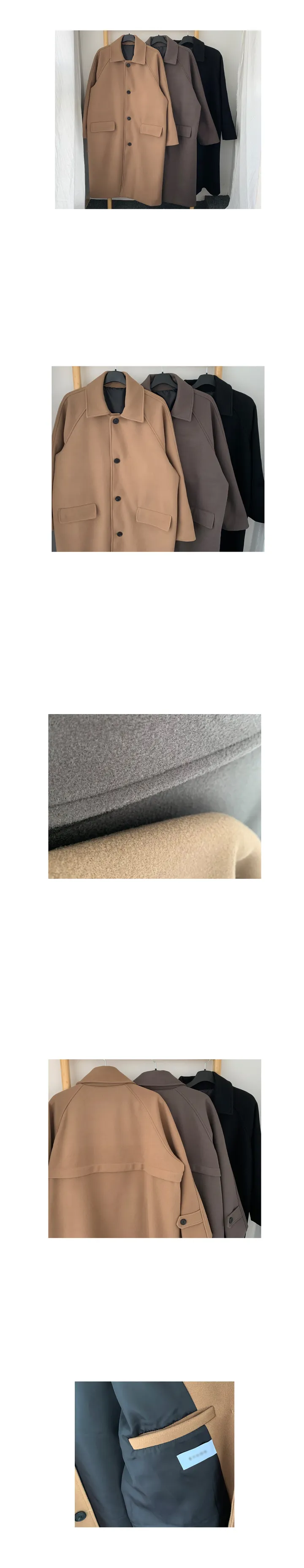 [남녀공용] 고퀄 소프트터치 울 롱 코트 3color 상세 이미지 4