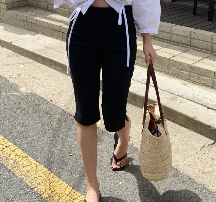 [군살쏙~!]바이커팬츠 스판 5부 반바지 상세 이미지 1