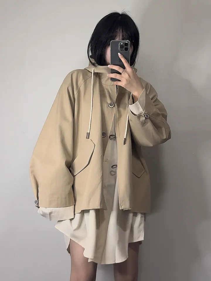 [🤍당일출고🤍/아방핏제대로2color/고퀄리티] 프리미엄 하프 후드 트렌치 야상 코트 자켓 상세 이미지 29