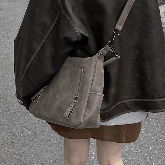 가을겨울 세무가방 2way zipper vintage shoulder bag 상세 이미지 4