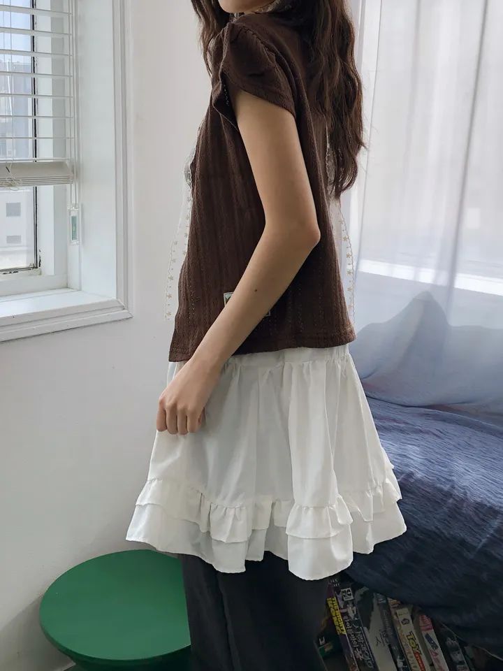 밤비 빈티지 펀칭 반팔 가디건 상세 이미지 16