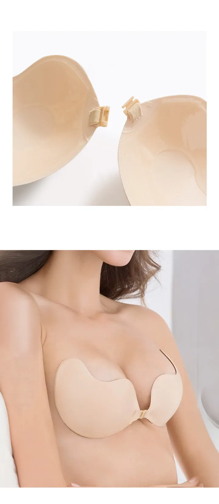 누드브라 웨딩 드레스 브라 끈없는 오프숄더 브라 상세 이미지 9