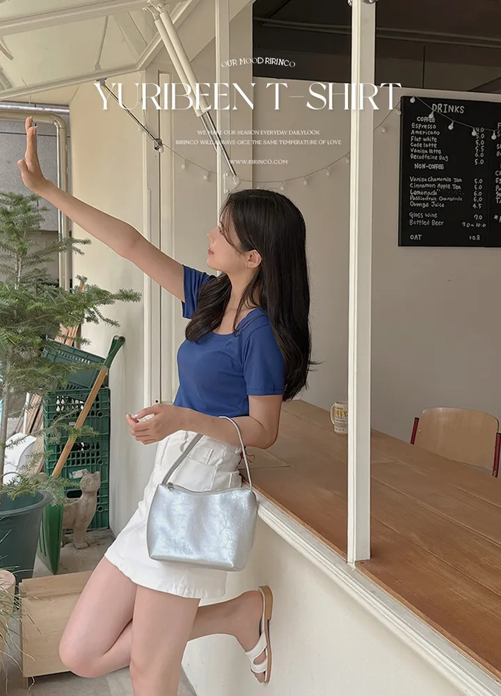 [44-110] [9천장 돌파✨] 유리빈 스판 U넥 슬림핏 크롭 티셔츠( 여름/데일리룩/여행룩/휴가룩/흠뻑쇼/워터밤/빅사이즈/110사이즈/자체제작/크롭/스판/스판좋은/쫀쫀한/쿨링/아이스/기본템/레이어드/베이직/부드러운 ) 상세 이미지 2