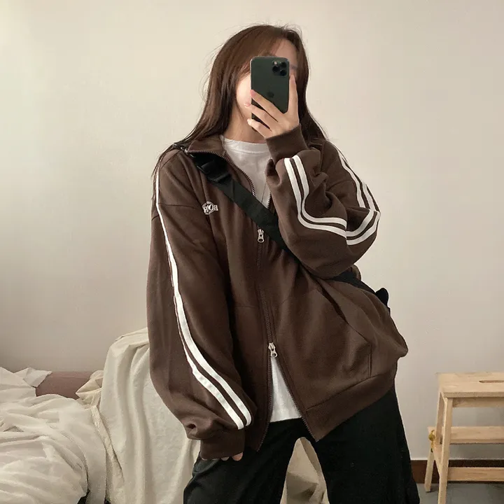 봄신상*[y2k데일리!] 바운더리 트랙 레터링 카라 투웨이 집업 3color 상세 이미지 1