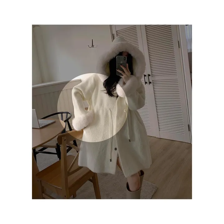 연말강추!💗 폭스퍼 밍크 후드 앙고라 스트링 페이크퍼 코트 상세 이미지 2