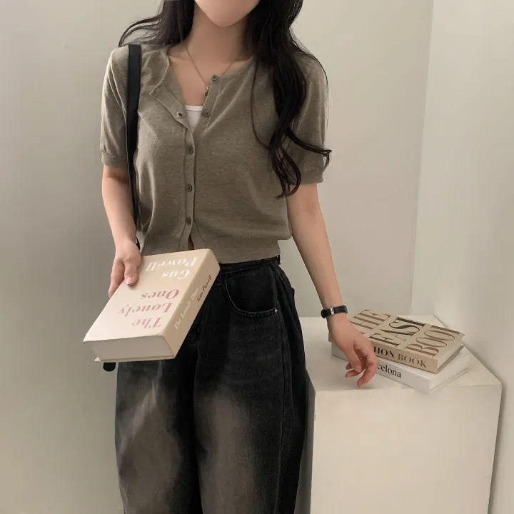 [고급여름원단/데일리] 시원한, 뱀부 반팔 니트가디건 - 7color 상세 이미지 20