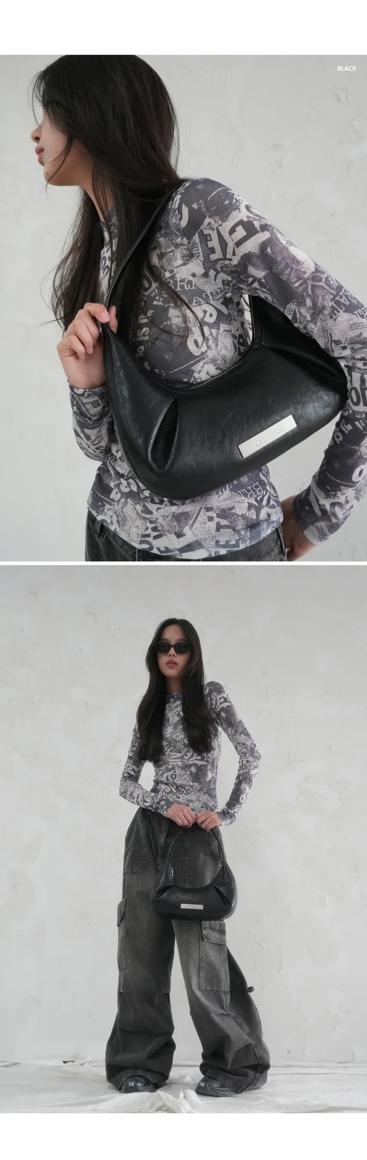 Mini-hole Curve Shoulder Bag - 4COL 상세 이미지 3