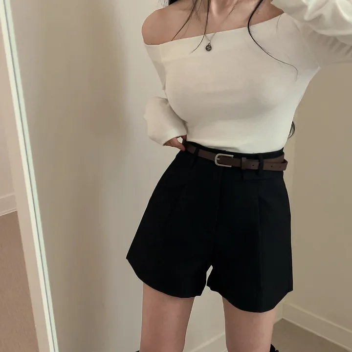 [데일리/벨트SET] 코지 원핀턱 벨트 슬랙스 숏팬츠 상세 이미지 17