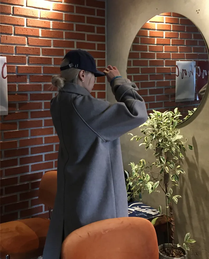 플랜 루즈핏 하이넥 롱 코트 상세 이미지 20