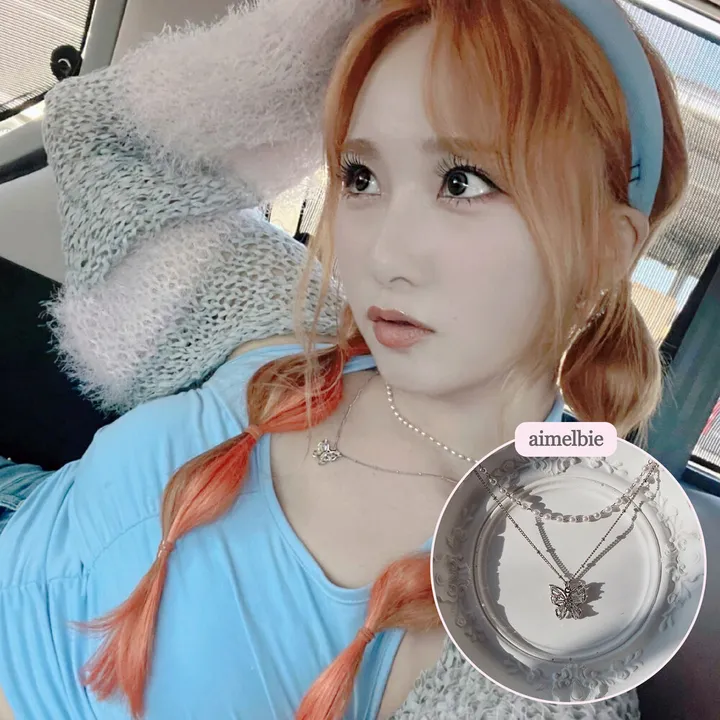 [여자아이들 미연 착용/퀄리티UP! 벚꽃시즌코디] Butterfly Fairy 진주 초커 레이어드 목걸이 - 실버 컬러 상세 이미지 26