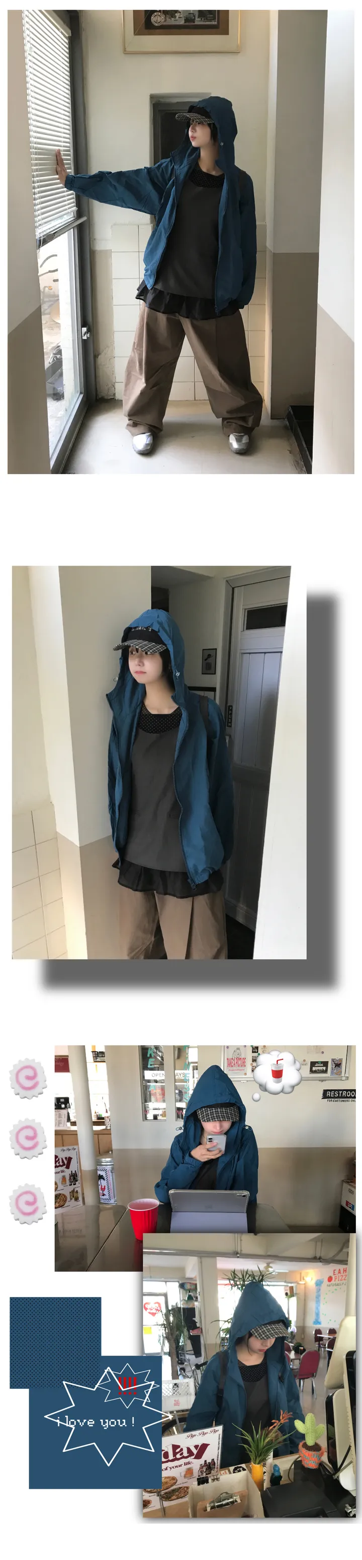 데님 체크 볼캡 (NAVY / BLACK) 상세 이미지 7