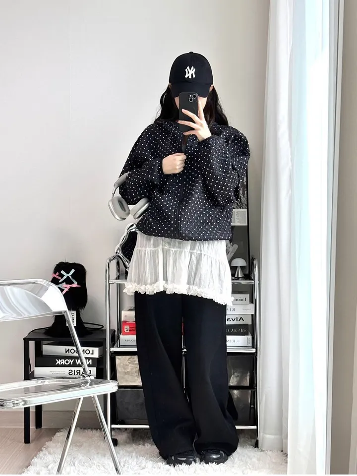 💝인기아우터💝주문폭주[봄아우터] 엔티JP 엠보 도트 후드 집업 /떙땡이/바람막이/봄/여름/아우터/얇은집업 - 2color 상세 이미지 28