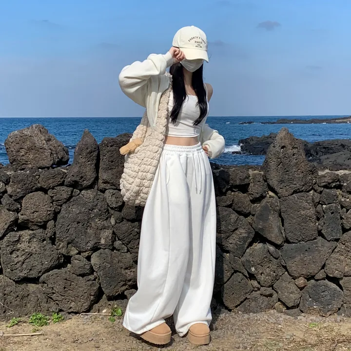 봄버전 추가🌸[made/숏&롱] #자스민벨 시그널 벌룬 밴딩 절개 롱와이드 하이웨스트 투웨이 스트링 트레이닝 조거팬츠 키작녀 키큰녀 빅사이즈 봄 사계절 팬츠 상세 이미지 14