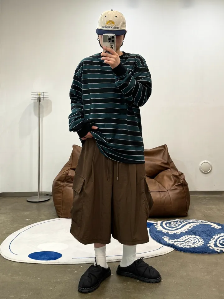 (누적 1000장)(4COLOR) 빅포켓 나일론 8부 카고팬츠 (카고반바지, 여름반바지, 8부팬츠, 와이드반바지, 카고하프팬츠, 나일론팬츠) 상세 이미지 30