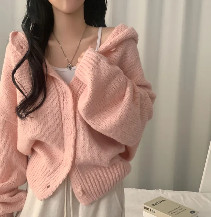 [후기보장*.*/루즈핏🤍] 보호본능, 아방핏 도톰 니트 후드가디건 - 5color 상세 이미지 24