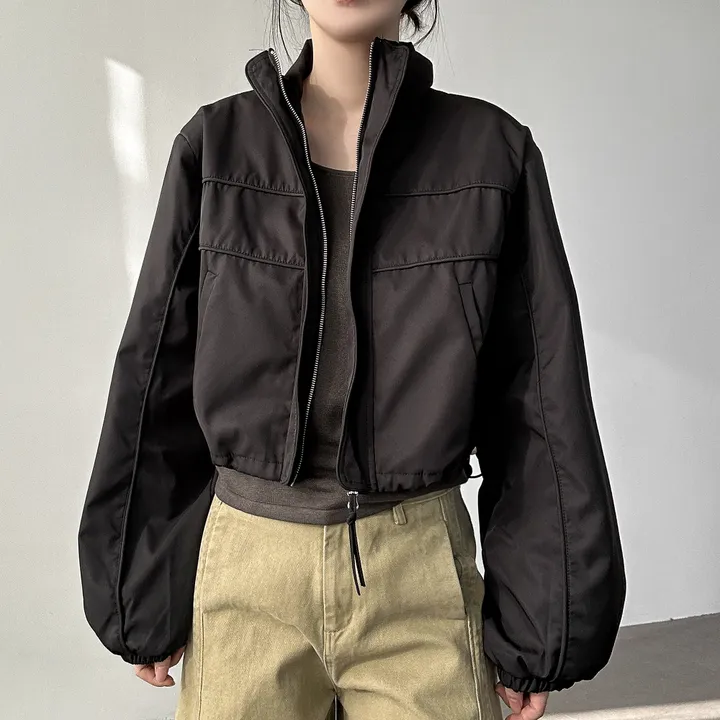 당일출고🚀[quality/도톰] 하이넥 파이핑 고프코어 루즈핏 스트링 바람막이 점퍼 3color 상세 이미지 28