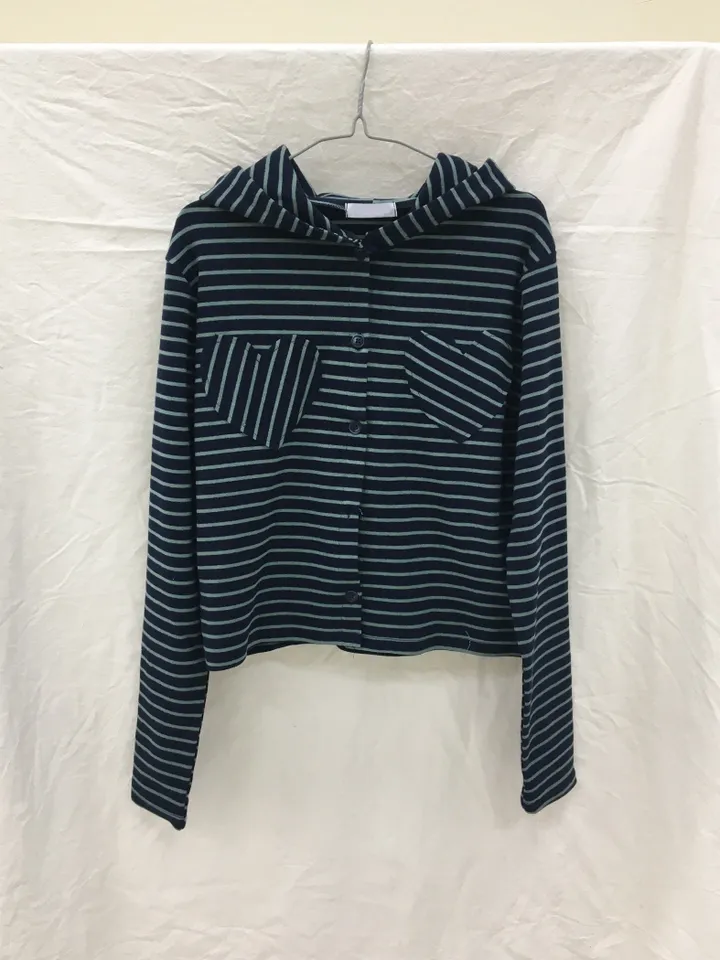 LOVELY🤍 - 하트 포켓 단가라 후디 가디건 (3color) 상세 이미지 11