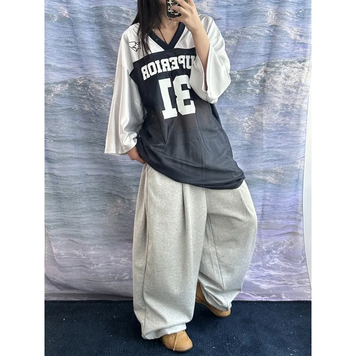 ❤️‍🔥기모선택│업그레이드 ver.│누적판매1,000 돌파 기념│4size!❤️‍🔥[UNISEX/기획특가]사이드 폴드 핀턱 스트링 루즈 와이드 벌룬 트레이닝 팬츠(2color) 상세 이미지 67