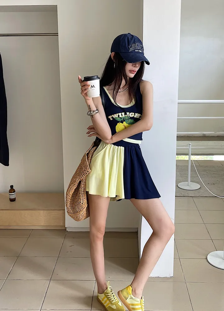 트와일라잇 배색 나시 팬츠 세트(25258) 상세 이미지 3
